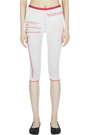 DI PETSA Shorts, Dame, Hvid, M, Mesh Script Biker Shorts