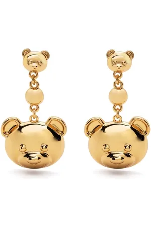 Moschino Tilbehør, Dame, Gul, ONE SIZE, Uld, Guld Glam Øreringe