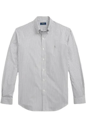 Ralph Lauren Skjorte, Herre, Grå, XL, Bomuld, Stribet Casual Skjorte