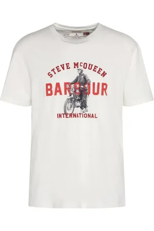 Barbour Top, Herre, Hvid, XL, Bomuld, Vintage Speedway Grafisk T-shirt