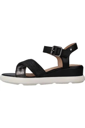 Geox Sko, Dame, Sort, 36 EU, Uld, Stilfulde Flade Sandaler