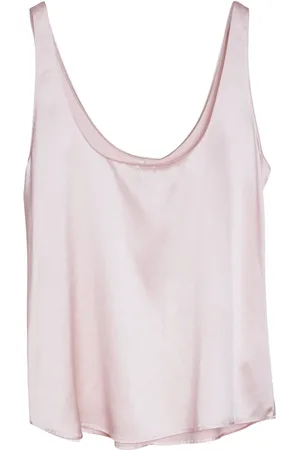 Ahlvar Gallery Top, Dame, Lyserød, M, Satin, Shiro satin silke tank lyserød