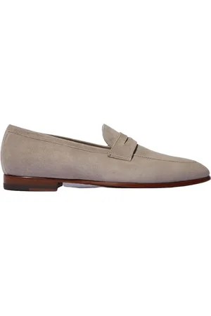 Scarosso Sko, Herre, , 48 EU, Suede, Taupe Penny Loafers