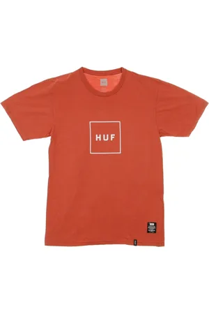 Huf Top, Herre, Rød, XL, Poppy Box Logo T-Shirt