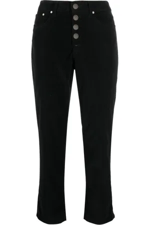 Dondup Jeans, Dame, Sort, W25, Uld, Sort skinny jeans med stilfulde detaljer