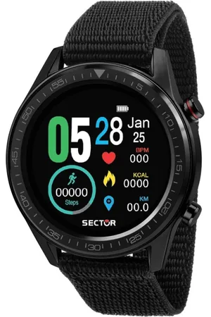 Sector No Limits Tilbehør, Herre, Sort, ONE SIZE, Uld, S-02 Smart Digital Sort Rem Ur