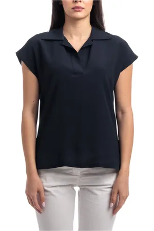 SEVENTY BY SERGIO TEGON Top, Dame, Blå, M, Bomuld, Klassisk Polo Skjorte
