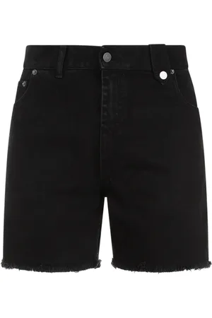 EgonLab Shorts, Herre, Sort, M, Denim, Sort Denim Shorts Lige Frynset Hem