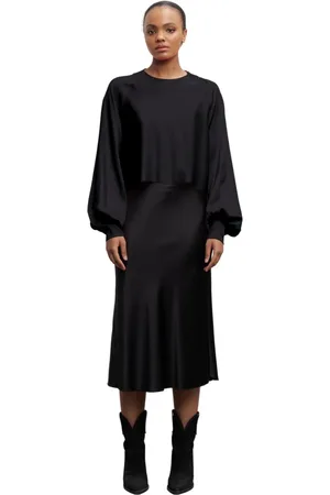 Ahlvar Gallery Bluser & Skjorter, Dame, Sort, XS, Silkebluse Amp