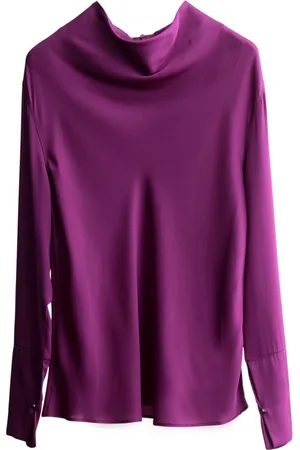 Ahlvar Gallery Bluser & Skjorter, Dame, Lilla, S, Silke Waterfall Bluse