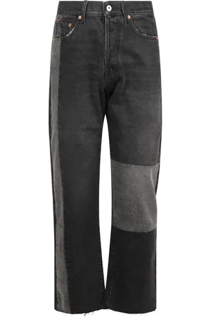 VALENTINO Bukser, Herre, Sort, W29, Bomuld, Grå Bomuld Jeans med Lynlås Lukning