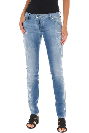 Met Jeans, Dame, Blå, W26, Denim, Khaki Slim-Fit Denim Jeans