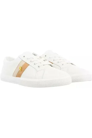 Ralph Lauren Sko, Dame, Hvid, 38 1/2 EU, Læder, Luksuriøs Læder Sneaker