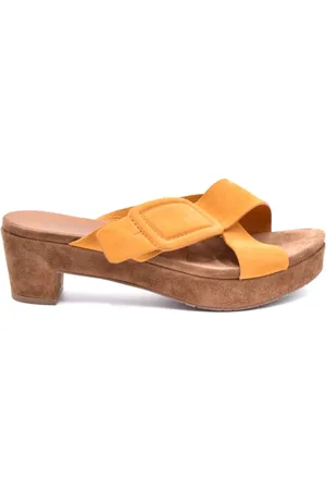 Pedro Garcia Sko, Dame, Gul, 36 EU, Elegante hælede mules sandaler