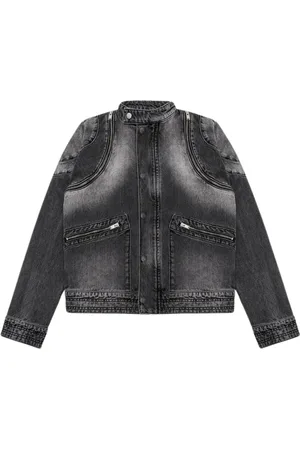 MISBHV Jakke, Herre, Sort, M, Denim, Kul Denim Moto Jakke med Lynlåsdetaljer