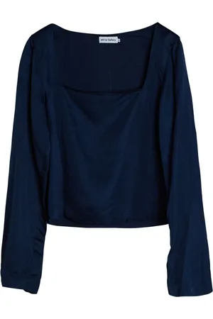 Ahlvar Gallery Bluser & Skjorter, Dame, Blå, M, Linned, Wakana linnedbluse midnatsblå