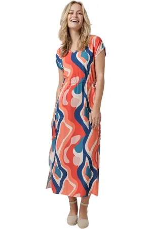 La Fee Maraboutee Kjole, Dame, Flerfarvet, L, Sommer V-hals Kjole med Print