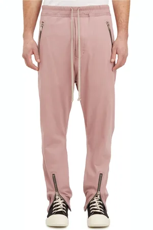 Rick Owens Bukser, Herre, Lyserød, M, Bomuld, Buffalo Horn Button Track Pants Tecuatl