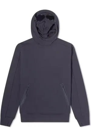 C.P. Company Sweathshirts & Hoodies, Herre, Blå, L, Bomuld, Diagonal Fleece Goggle Hoodie