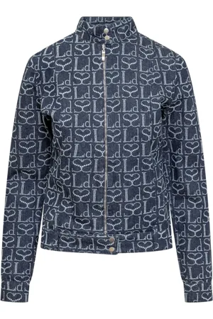 Ludovic De Saint Sernin Jakke, Dame, Blå, S, Uld, Monogram Print Let Jakke