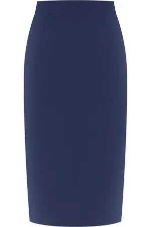 Alberta Ferretti Nederdel, Dame, Blå, M, Uld, Blå Midi Nederdel