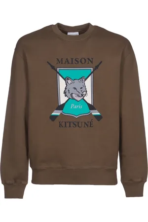 Maison Kitsuné Sweathshirts & Hoodies, Herre, Grøn, L, Bomuld, Metal Pinafore Sweater