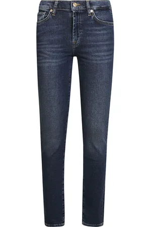 7 for all Mankind Jeans, Dame, Blå, W27, Super Stretch Skinny Jeans