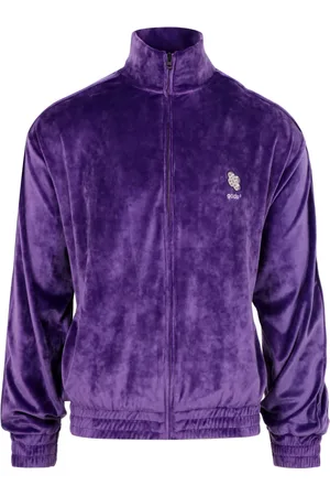 GCDS Sweathshirts & Hoodies, Herre, Lilla, M, Uld, Lilla Fløjl Zip Jakke