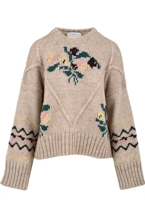 Beatrice B Strik, Dame, Brun, S, Uld, Stilfuld Coquille Sweater