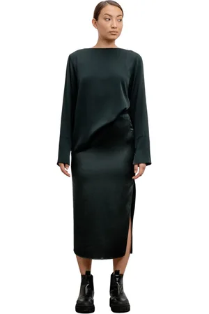 Ahlvar Gallery Bluser & Skjorter, Dame, Grøn, XL, Silkebluse med Blousons Amp