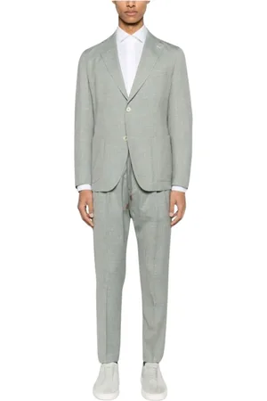 ELEVENTY Jakkesæt, Herre, Grøn, L, Uld, Elegant Suit Abito 07 Sæt
