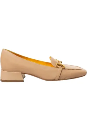 MARA BINI Sko, Dame, , 41 EU, Uld, Peach Nappa Leather Loafers med Spænde