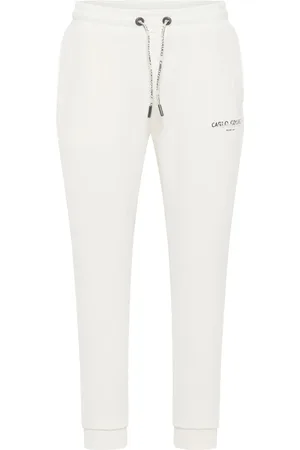 Carlo Colucci Bukser, Herre, Hvid, XL, Tyl, Afslappet De Salvo Jogger Sweatpants