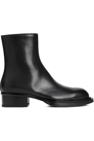 Alexander McQueen Sko, Herre, Sort, 41 EU, Sort Ankelstøvler Rund Tå Lynlås