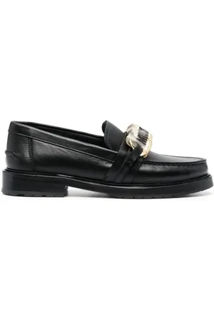 Moschino Sko, Dame, Sort, 36 EU, Læder, Sorte Læder Loafers til Kvinder