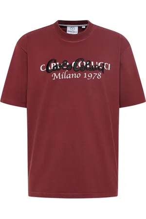 Carlo Colucci Top, Herre, Rød, L, Oversize T-Shirt