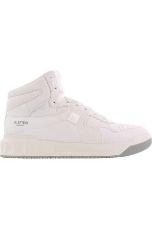 VALENTINO Sko, Herre, Hvid, 40 EU, Uld, Stilfuld Mid-Top Sneaker