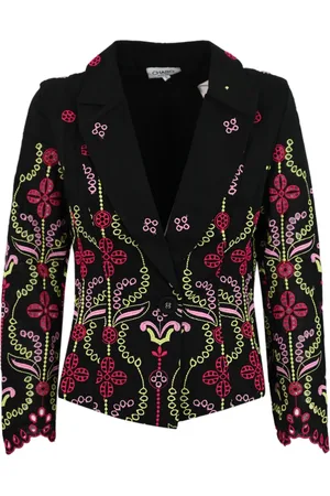 CHARO RUIZ IBIZA Jakke, Dame, Flerfarvet, S, Bomuld, Broderet Damejakke
