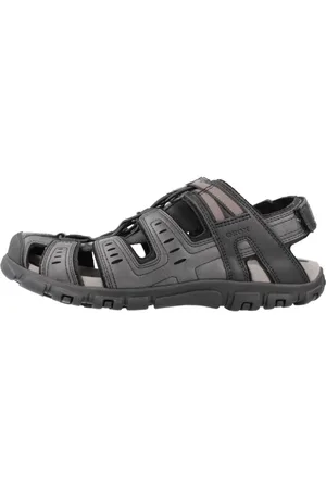 Geox Sko, Herre, Sort, 41 EU, Uld, Herre Flade Sandaler til Afslappede Anledninger