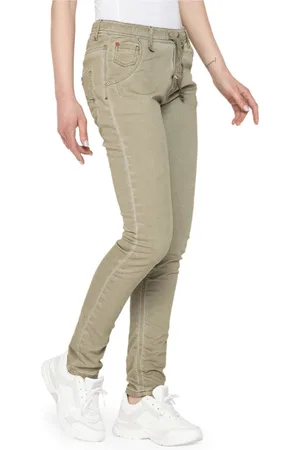 Carrera Bukser, Dame, Grøn, XS, Bomuld, Elastisk Talje Slim-fit Bukser