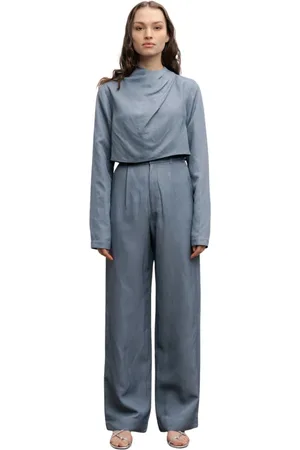 Ahlvar Gallery Bluser & Skjorter, Dame, Blå, S, Jade Linen Blouse