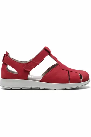 New Feet Sko, Dame, Rød, 38 EU, Uld, Komfort Nubuck Flade Sandaler