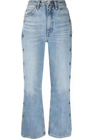 RE/DONE Jeans, Dame, Blå, W25, Vintage Flared Jeans med ædelstensdetaljer
