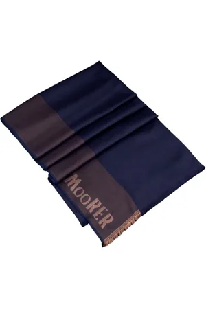 MOORER Tilbehør, Herre, Blå, ONE SIZE, Bomuld, Luksuriøst Cashmere Silke Bomuld Tørklæde