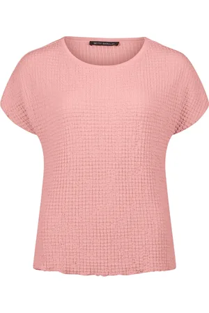 Betty Barclay Bluser & Skjorter, Dame, Lyserød, XL, Uld, Krøllet Effekt Bådhals Top