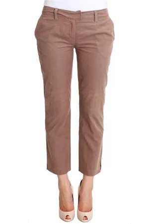 Costume National Bukser, Dame, Brun, W30, Uld, Stilfulde Brune Corduroy Cropped Bukser