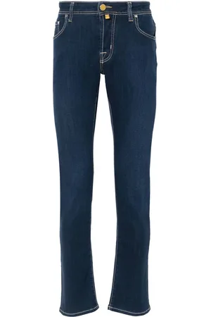 Jacob Cohen Jeans, Herre, Blå, W35, Bomuld, Italienske Slim Fit Jeans