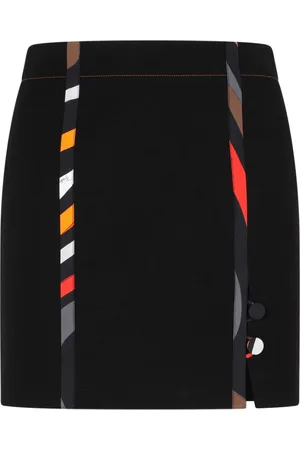 Emilio Pucci Nederdel, Dame, Sort, XS, Bomuld, Sort Bomuld Nederdel Høj Talje