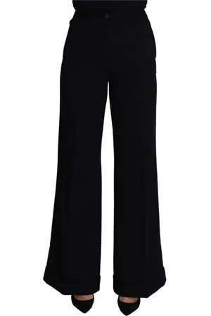 Dolce & Gabbana Bukser, Dame, Sort, 2XS, Kashmir Wide Leg Bukser