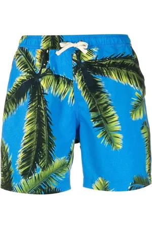 BLUE SKY INN Badetøj, Herre, Blå, S, Palme Træ Svømme Shorts Rød